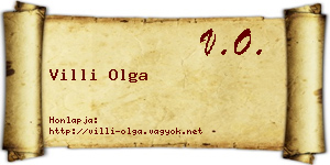 Villi Olga névjegykártya